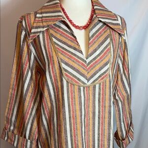 Vintage Striped Multicolor Women's Top